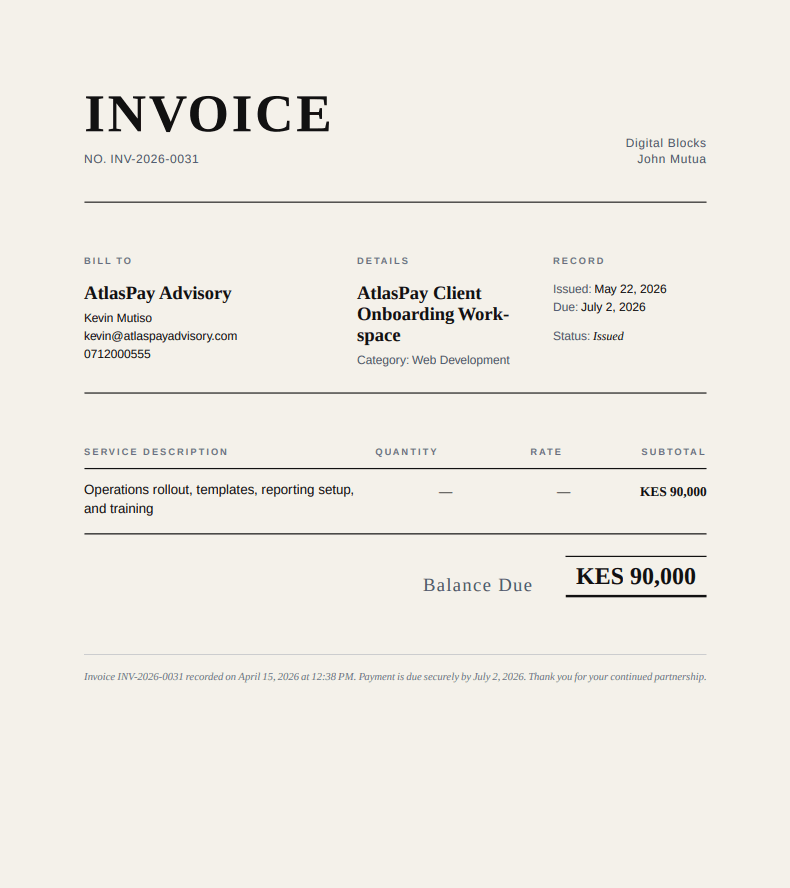 Invoice record